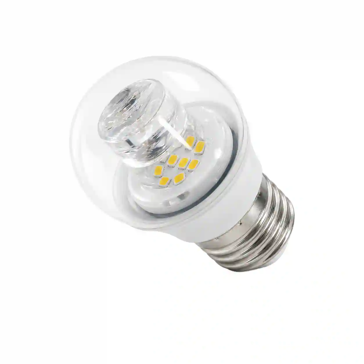 Zmenšená LED žárovka s baňkou G45 a velkou závitovou paticí E27